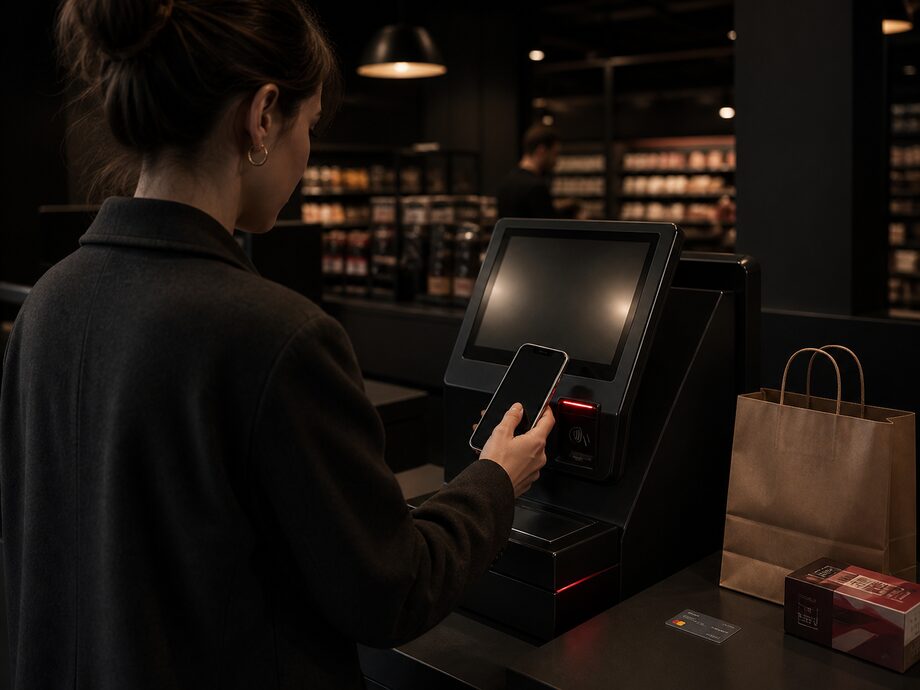 L'applicazione mobile di un negozio online con pagamento tramite QR e carte Visa e Mastercard